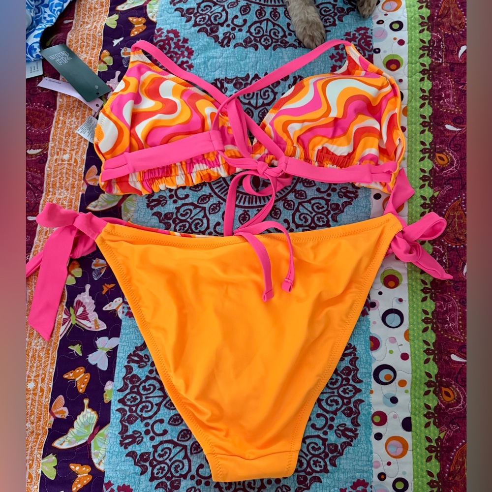 Wild Fable Orange and Pink Reversible Bikini - Picture 4 of 6